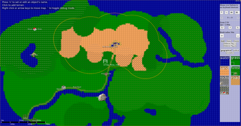 A screenshot of the sample map in the mapping tool