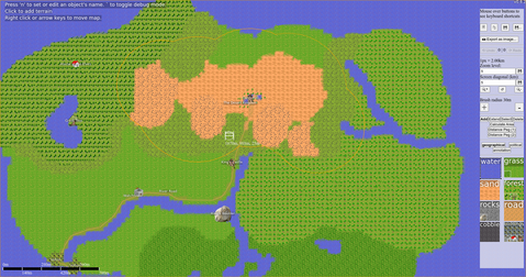A screenshot of the sample map in the mapping tool